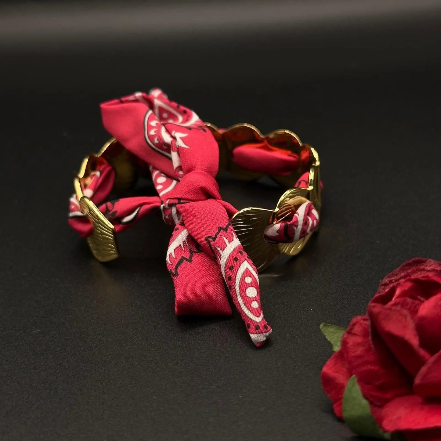 Bracelet bandanat rouge et bleu - Chimane Accesories