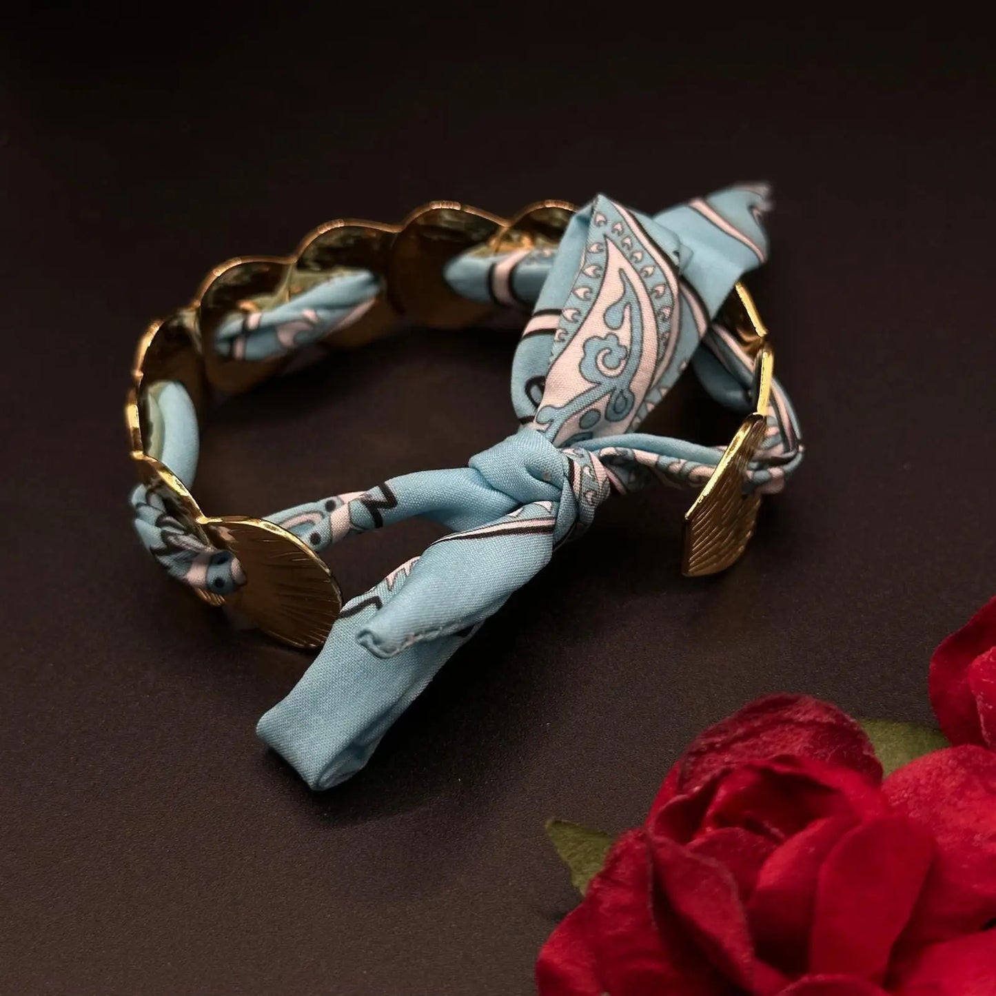 Bracelet bandanat bleu - Chimane Accesories