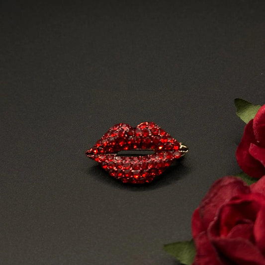 Broche Rouge à Lèvres Glamour Doré - Chimane Accesories