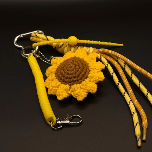 Porte-clés Tournesol Crochet Jaune - Chimane Accesories