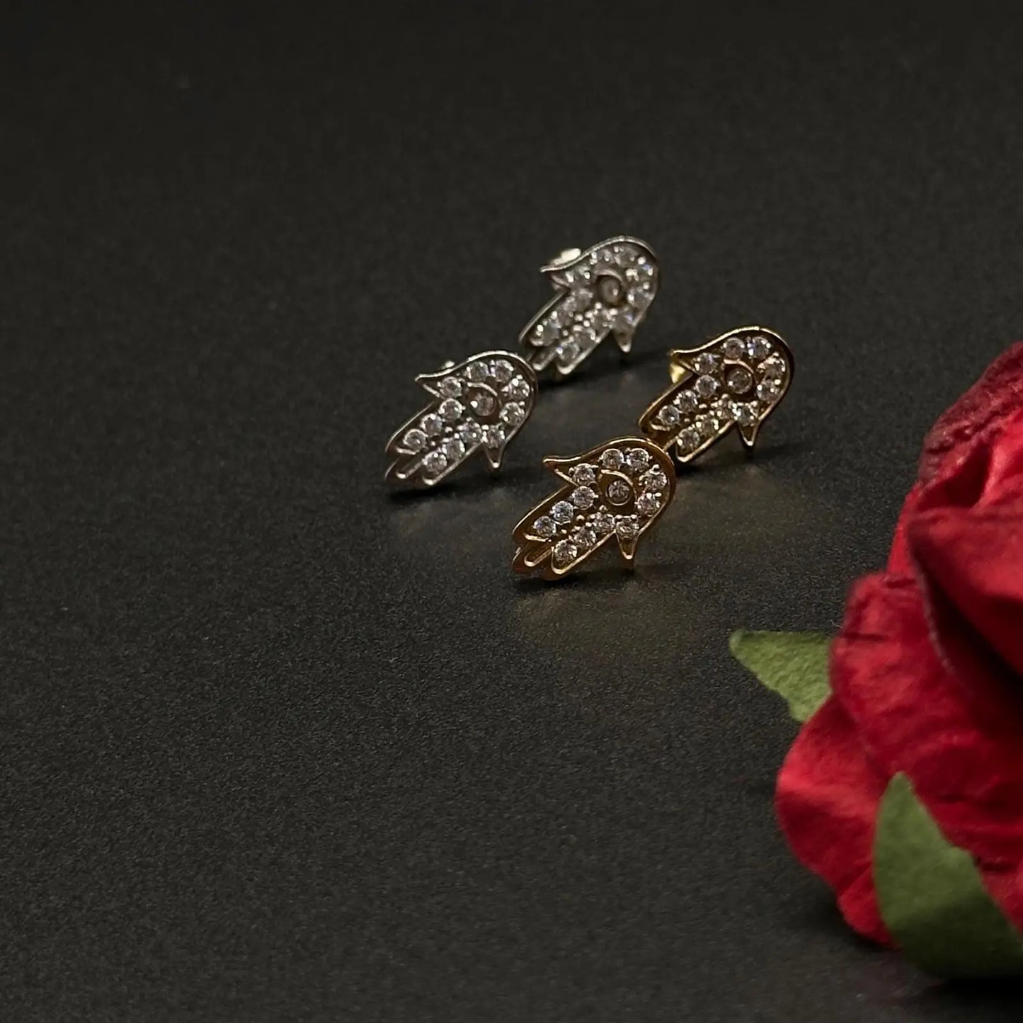 Boucles d’oreilles – khamsa argent,doré - Chimane Accesories