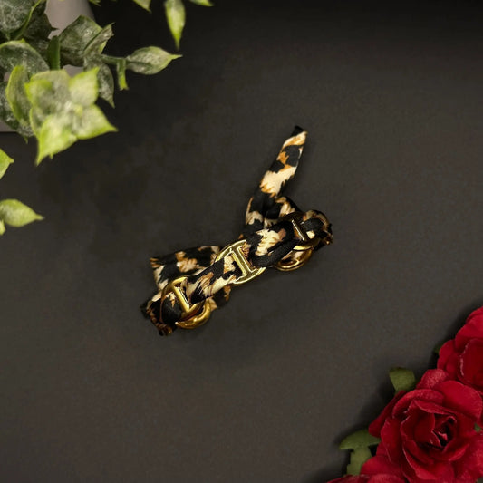 Bracelet Doré Fleurs Bleues - Chimane Accesories