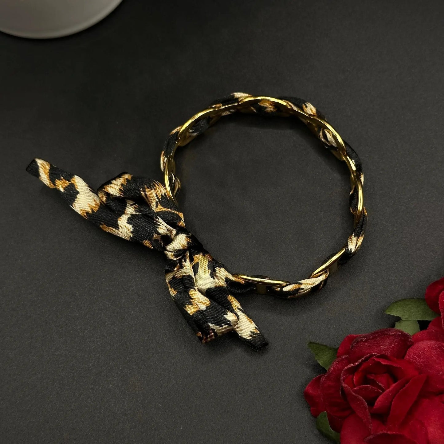 Bracelet Doré Fleurs Bleues - Chimane Accesories