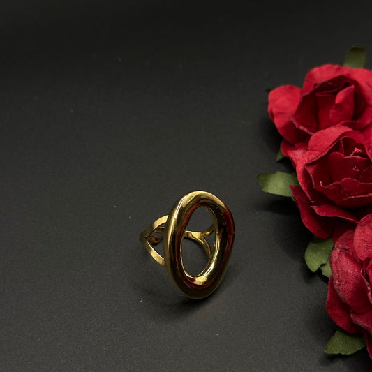 Bague Anneau Ovale Doré - Chimane Accesories