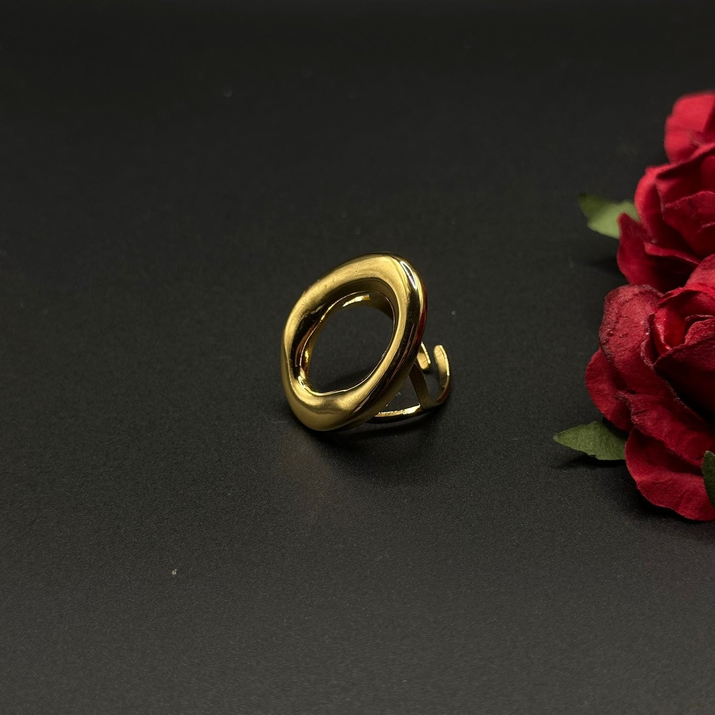 Bague Anneau Ovale Doré - Chimane Accesories