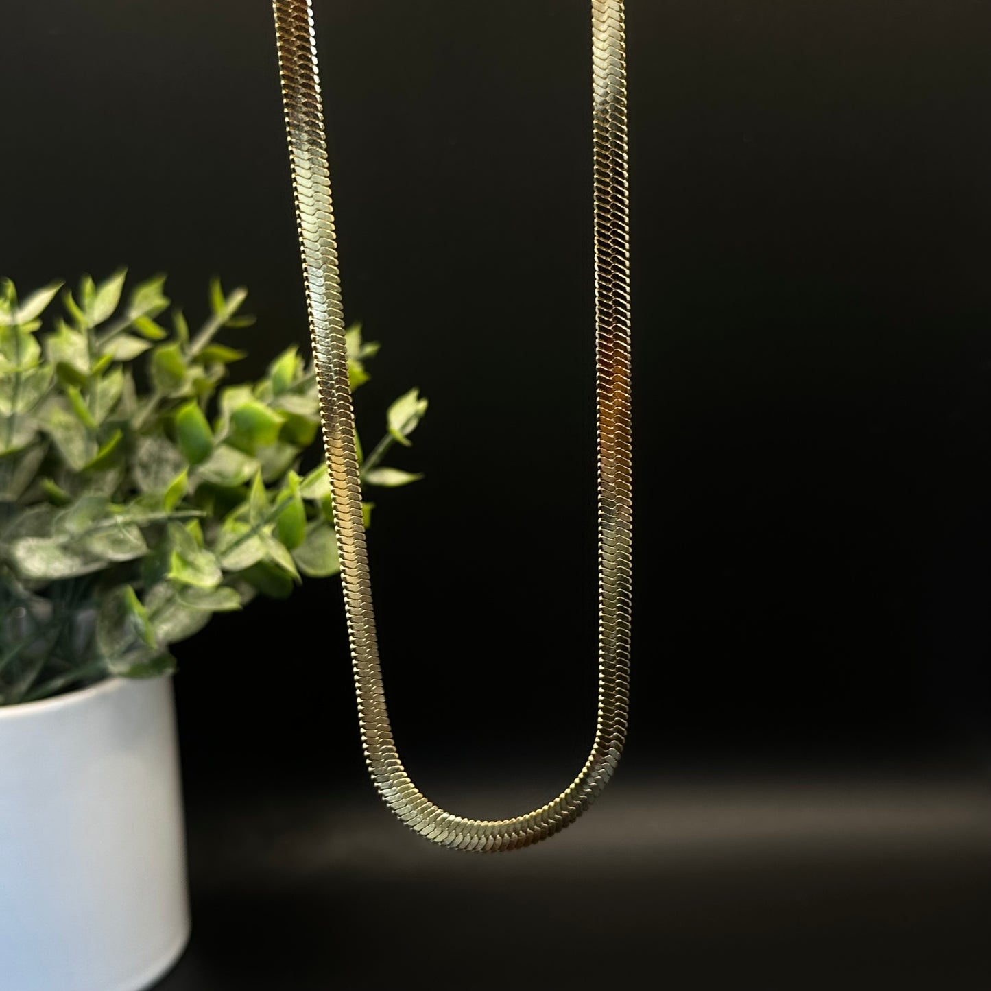 Collier maille serpent doré