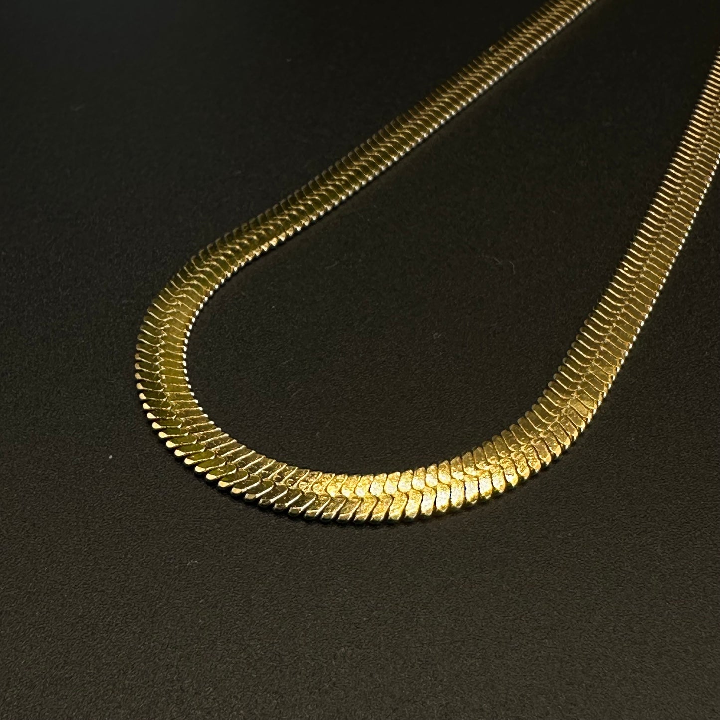 Collier maille serpent doré