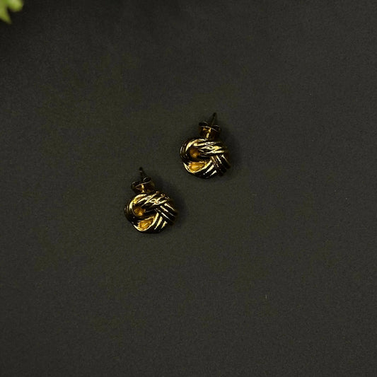 Boucles d’oreilles mini nœud torsadé doré - Chimane Accesories