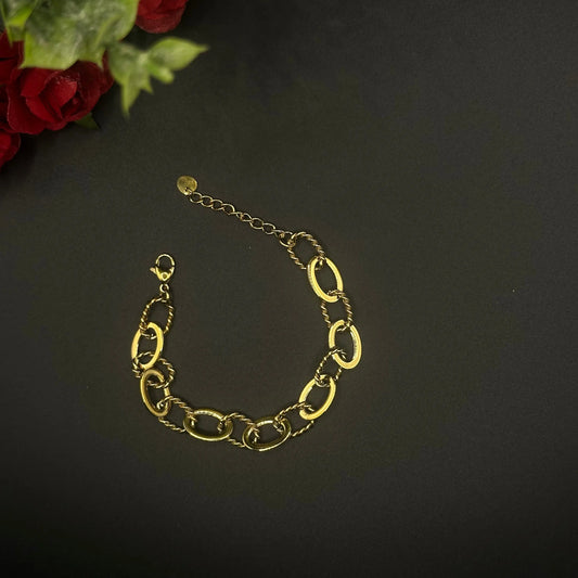 Bracelet maillons torsadés dorés - Chimane Accesories