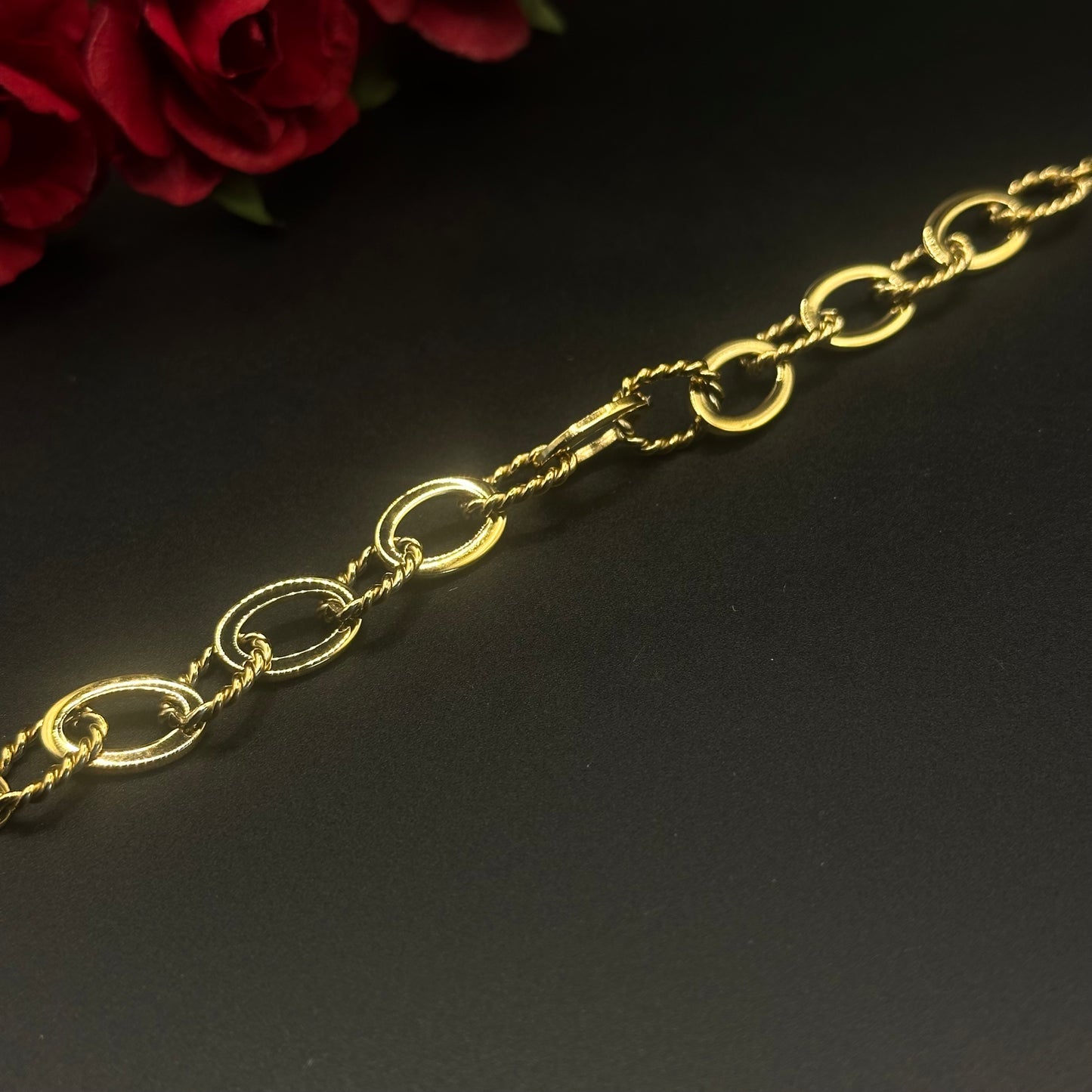 Bracelet maillons torsadés dorés