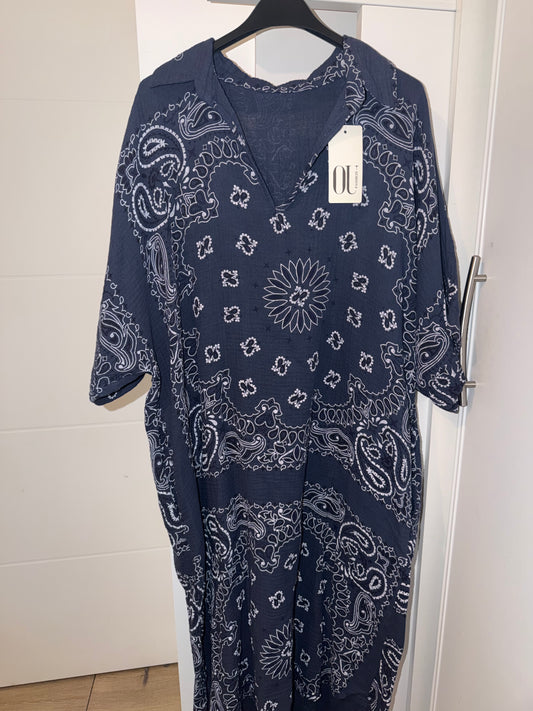 Robe bandana bleu marine