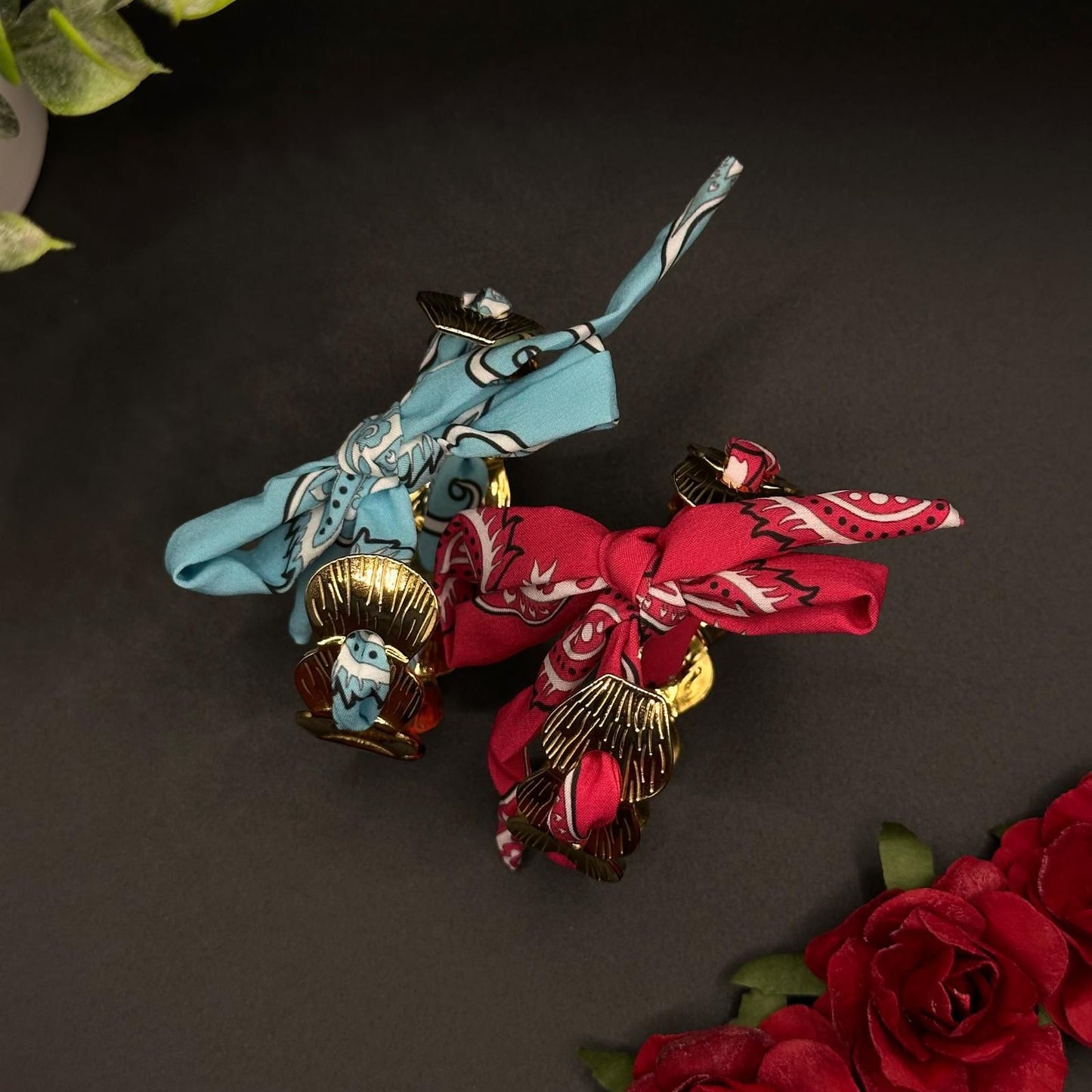 Bracelet bandanat rouge et bleu