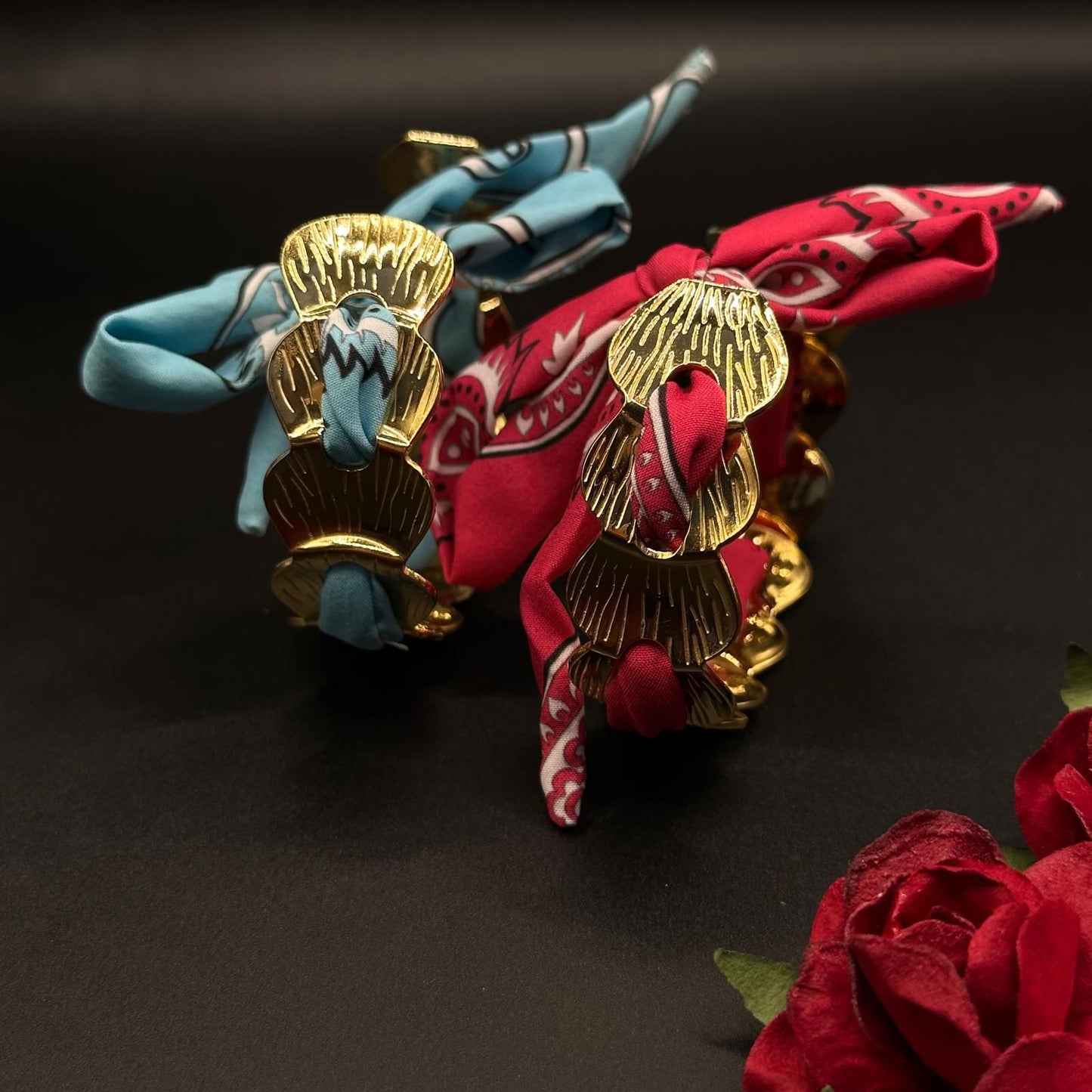 Bracelet bandanat rouge et bleu