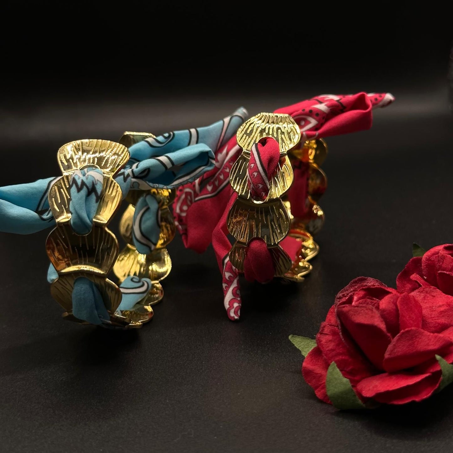 Bracelet bandanat rouge et bleu