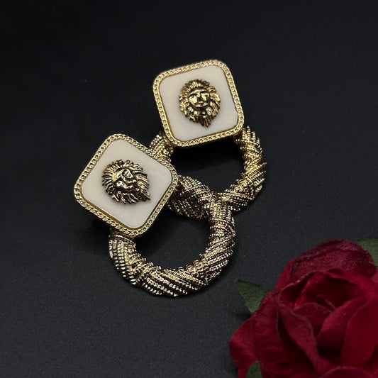 Boucles d’Oreilles Lion Doré