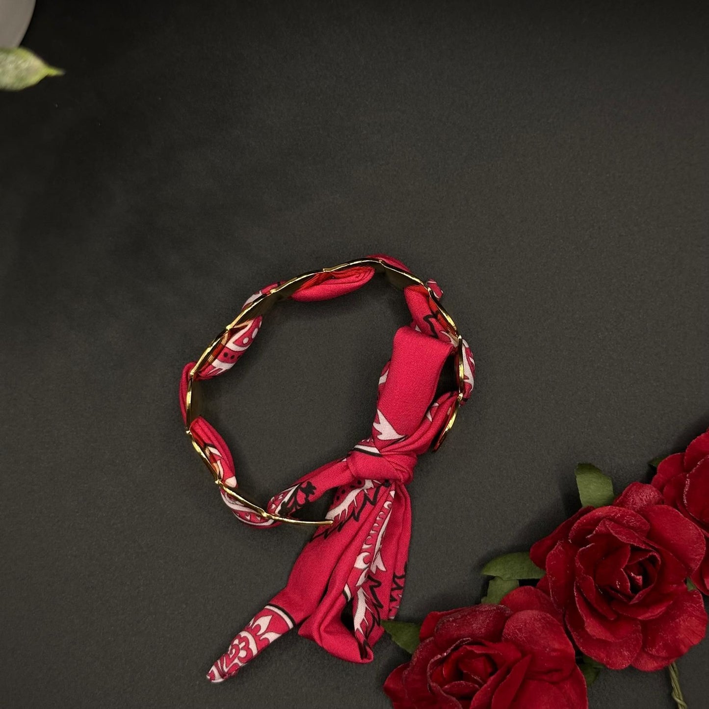 Bracelet bandanat rouge et bleu