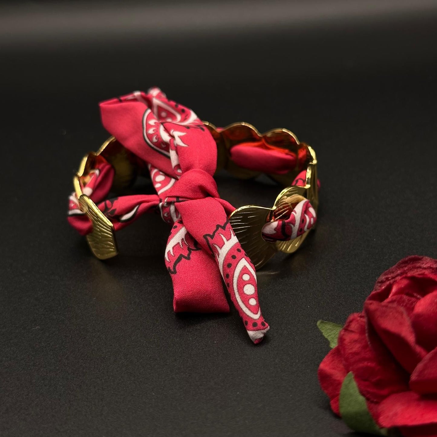 Bracelet bandanat rouge et bleu