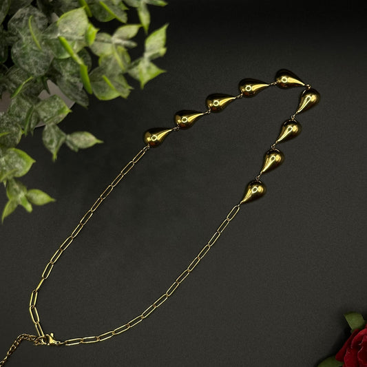 Collier Doré Gouttes Modernes