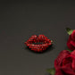 Broche Rouge à Lèvres Glamour Doré