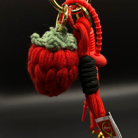 Porte-clés Fraise Crochet Rouge