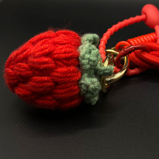 Porte-clés Fraise Crochet Rouge