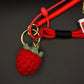 Porte-clés Fraise Crochet Rouge