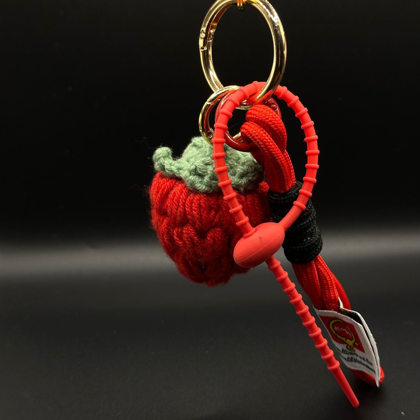 Porte-clés Fraise Crochet Rouge