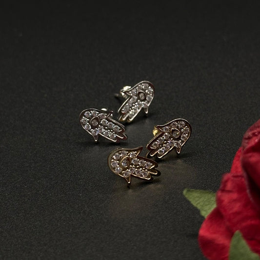 Boucles d’oreilles – khamsa argent,doré