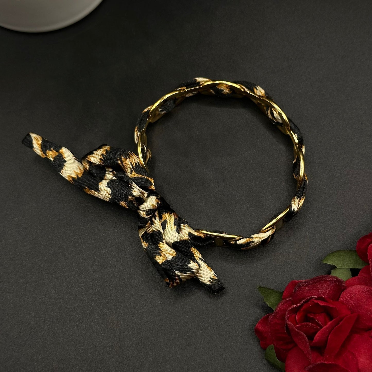 Bracelet Doré Fleurs Bleues