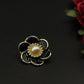 Broche Camélia Perlé Noir - Chimane Accesories
