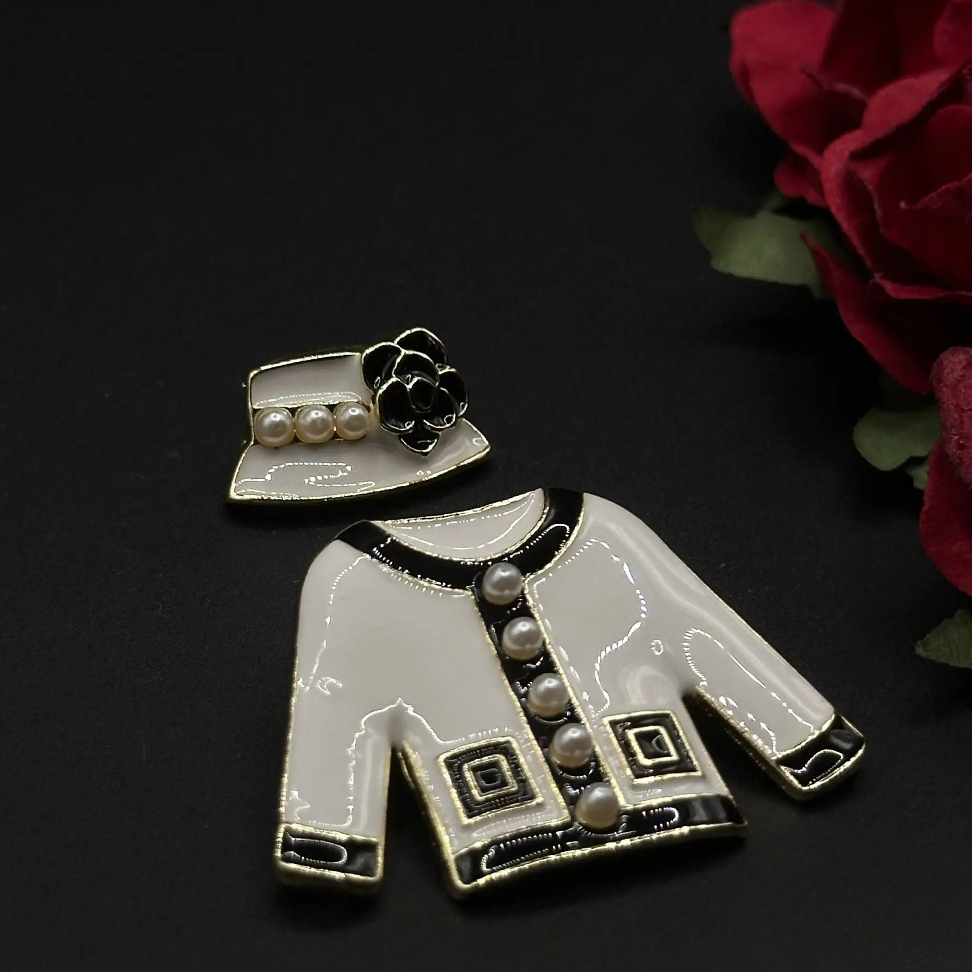 Broche Veste & Chapeau Perlé - Chimane Accesories