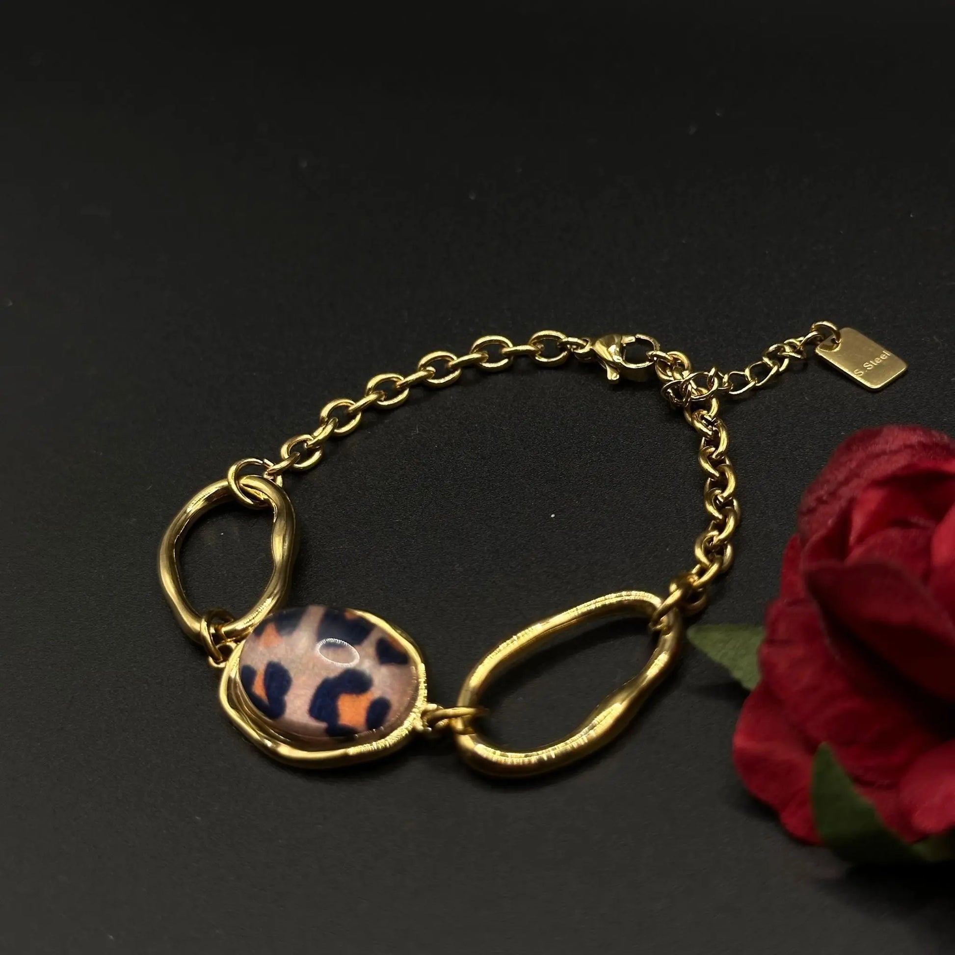 Bracelet Chaîne Léopard Doré - Chimane Accesories