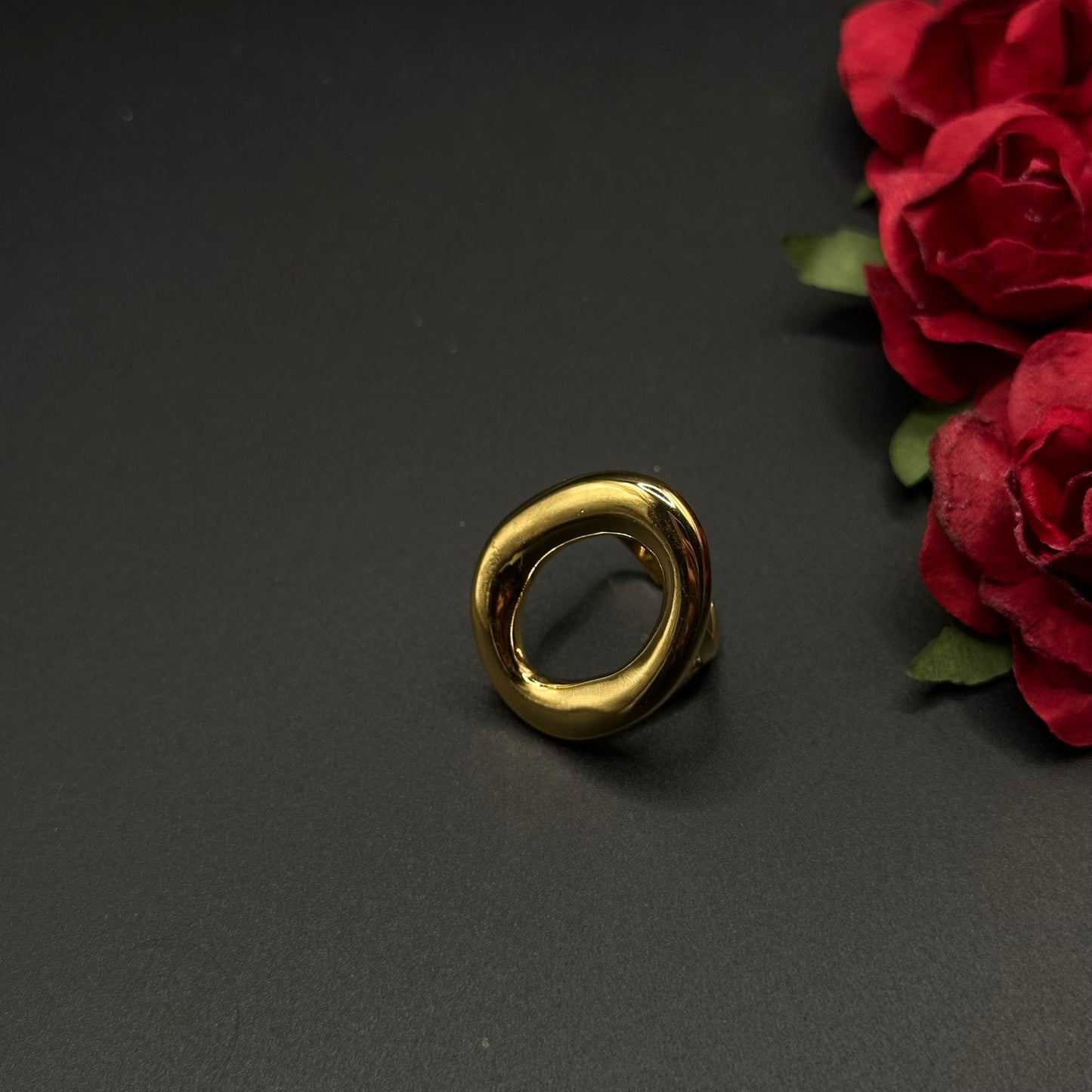 Bague Anneau Ovale Doré - Chimane Accesories