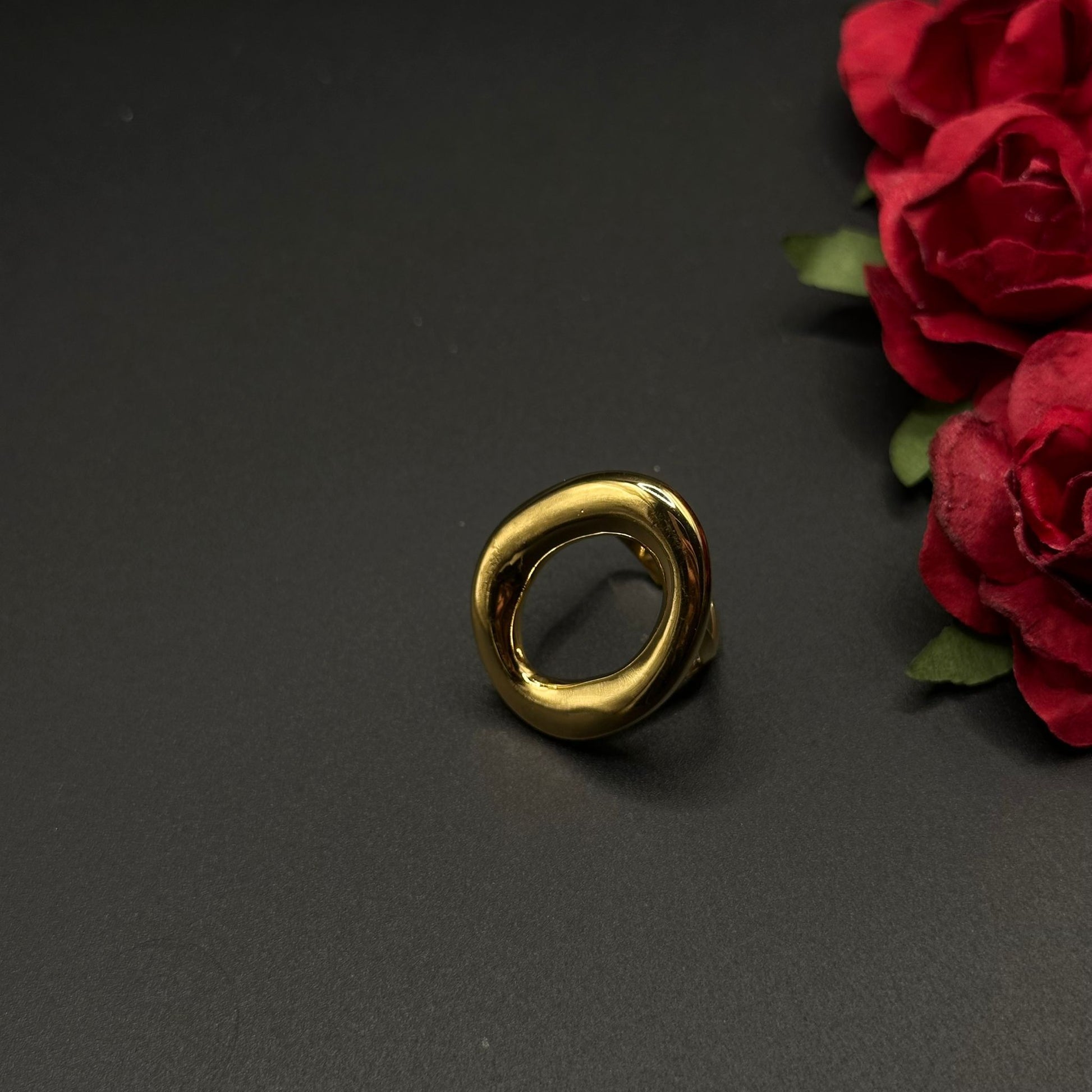 Bague Anneau Ovale Doré - Chimane Accesories