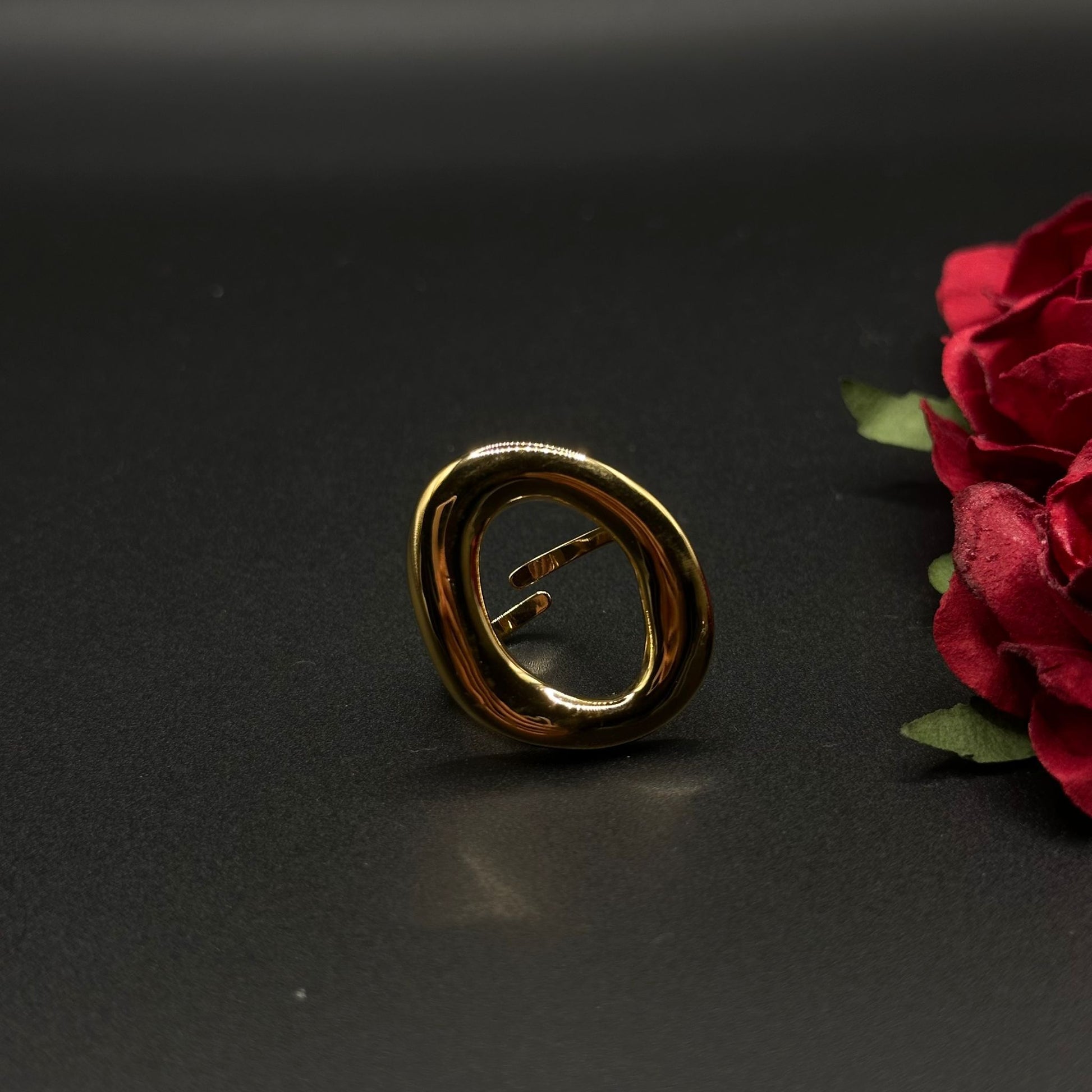 Bague Anneau Ovale Doré - Chimane Accesories