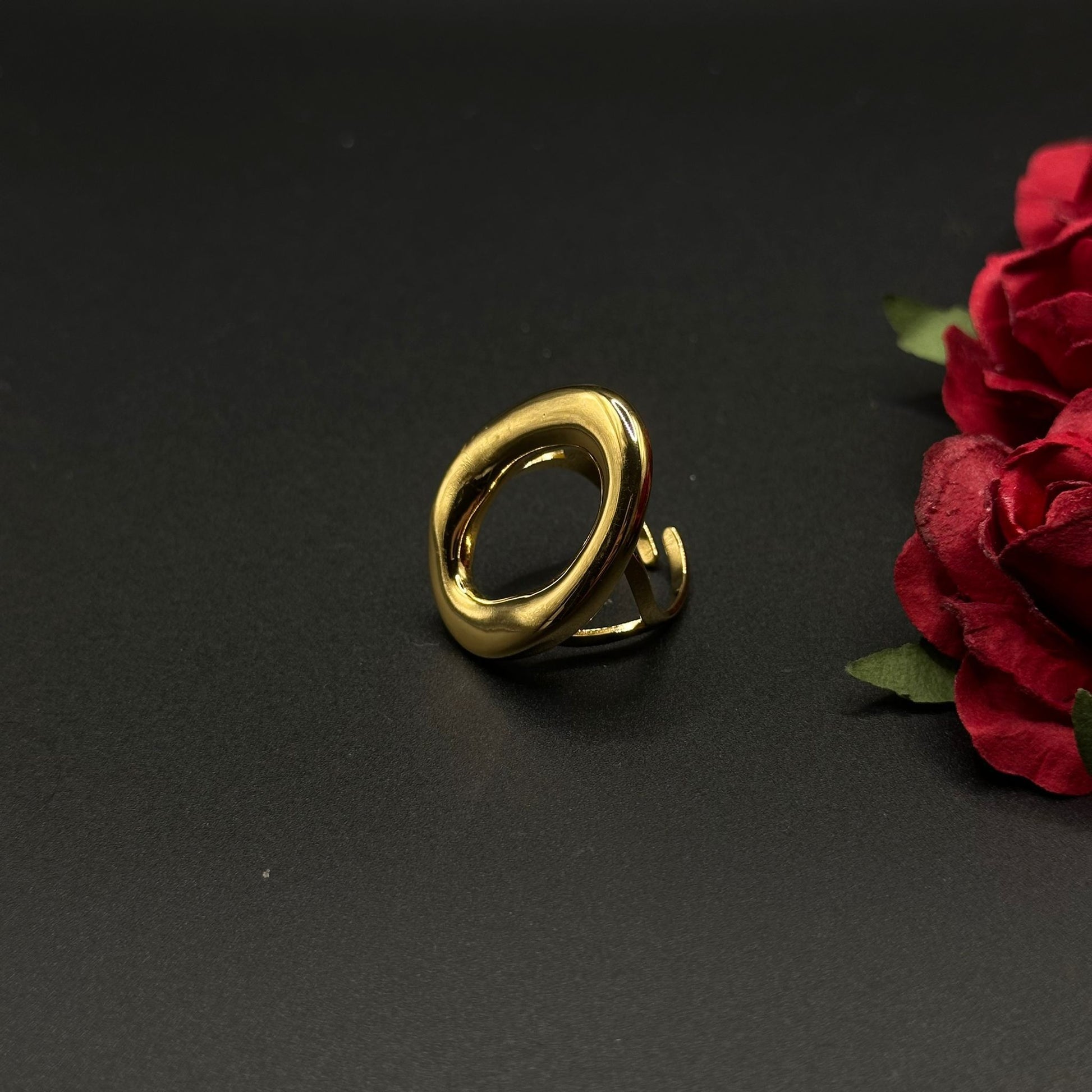 Bague Anneau Ovale Doré - Chimane Accesories