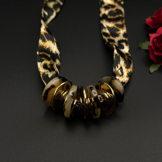 Collier Ruban Léopard