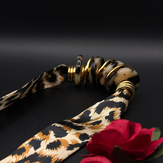 Collier Ruban Léopard