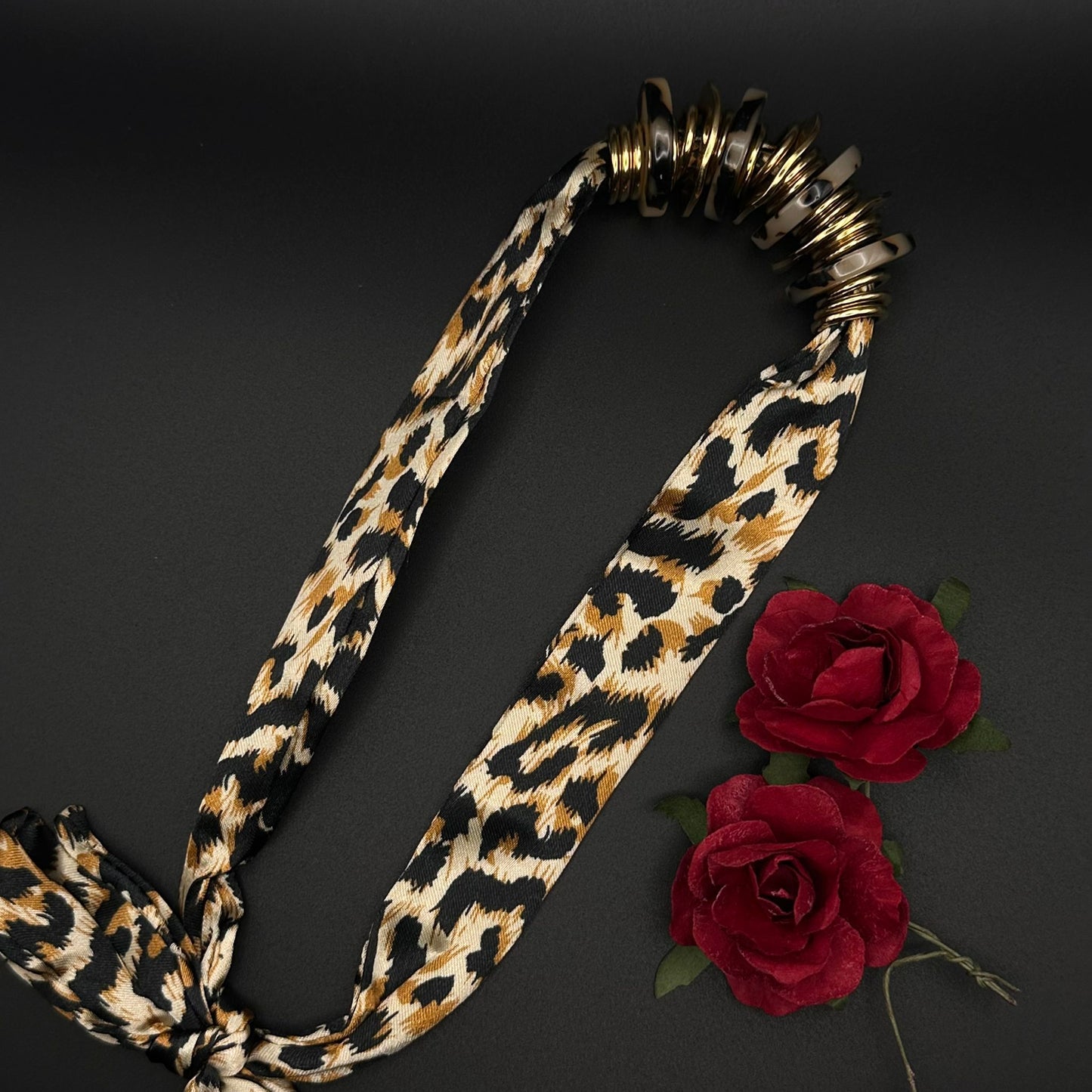 Collier Ruban Léopard