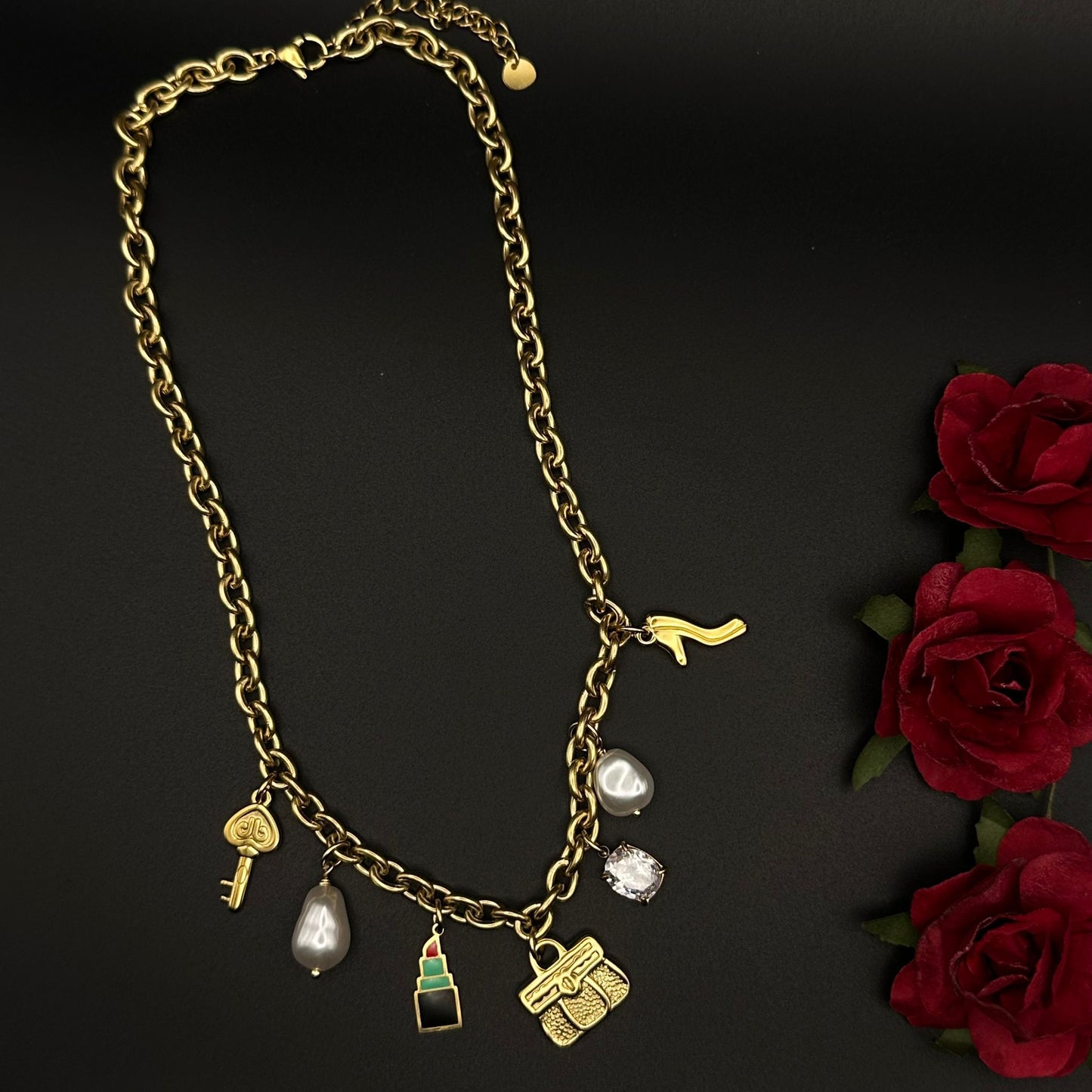 Collier Charms Glamour Doré