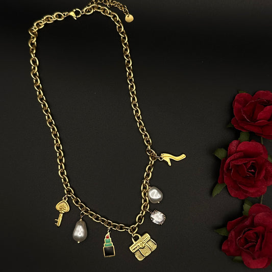 Collier Charms Glamour Doré