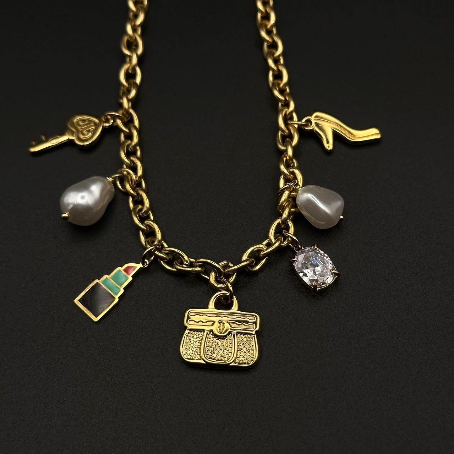 Collier Charms Glamour Doré