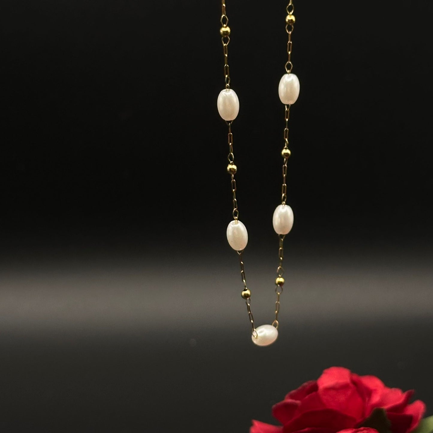 Collier Perles Fines & Doré