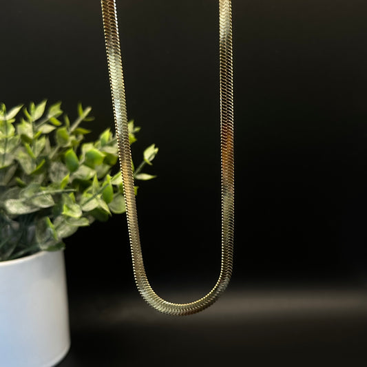 Collier maille serpent doré