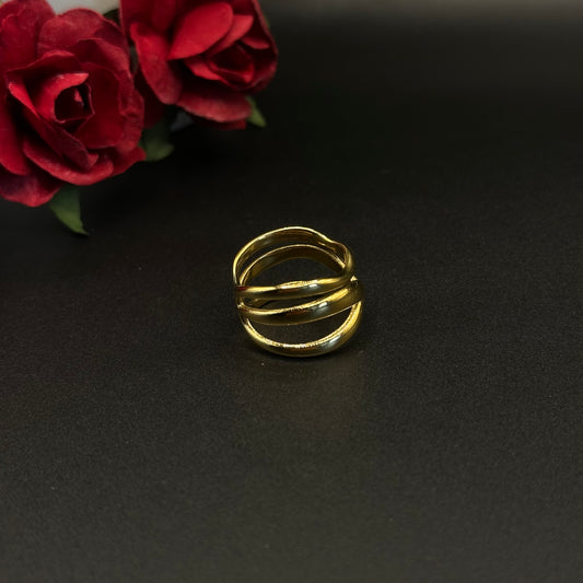 Bague double anneau dorée