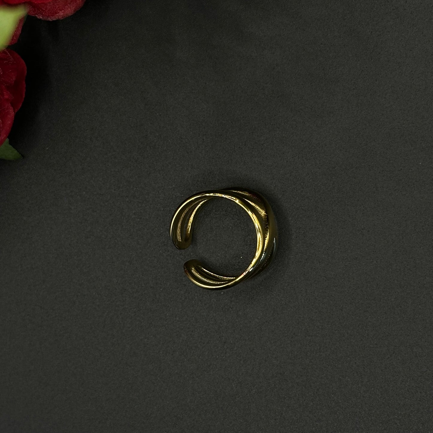 Bague double anneau dorée