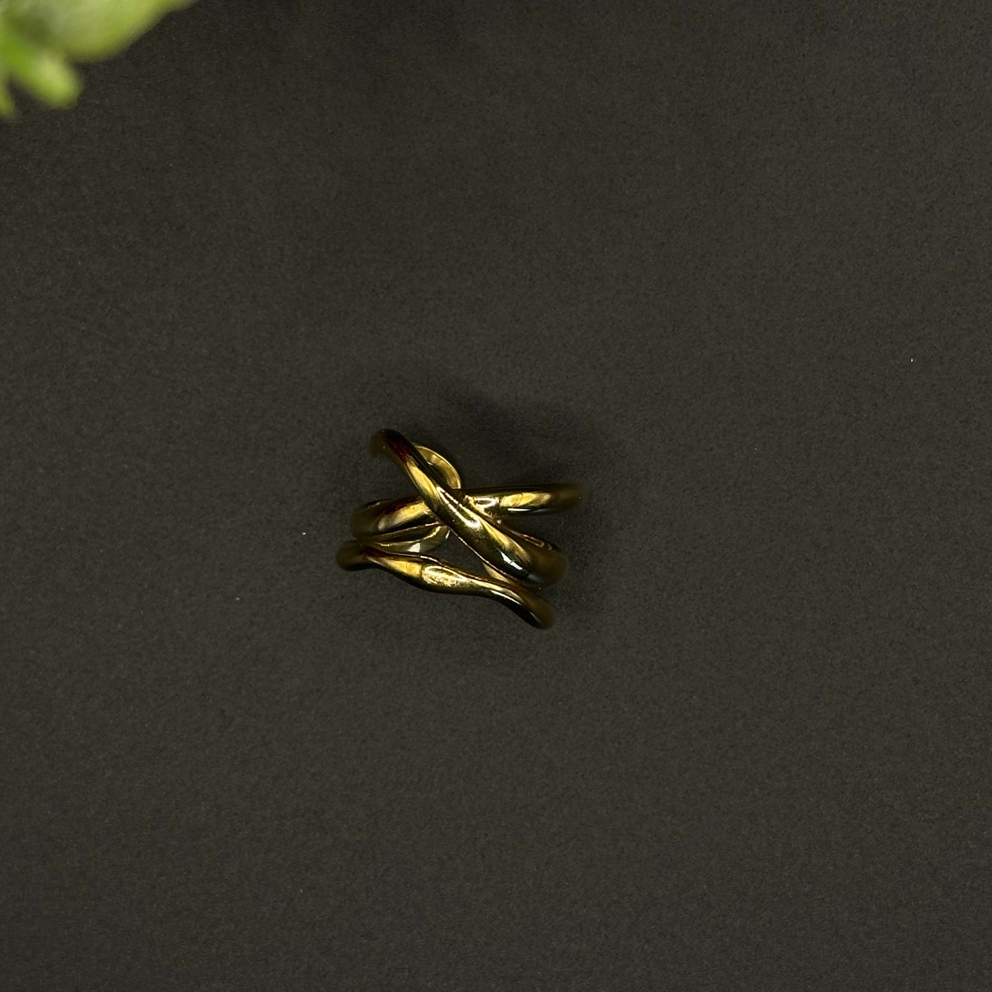 Bague double anneau dorée