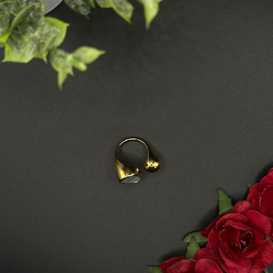 Bague nacre dorée