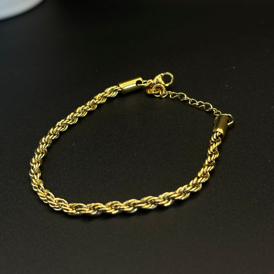 Bracelet torsadé doré