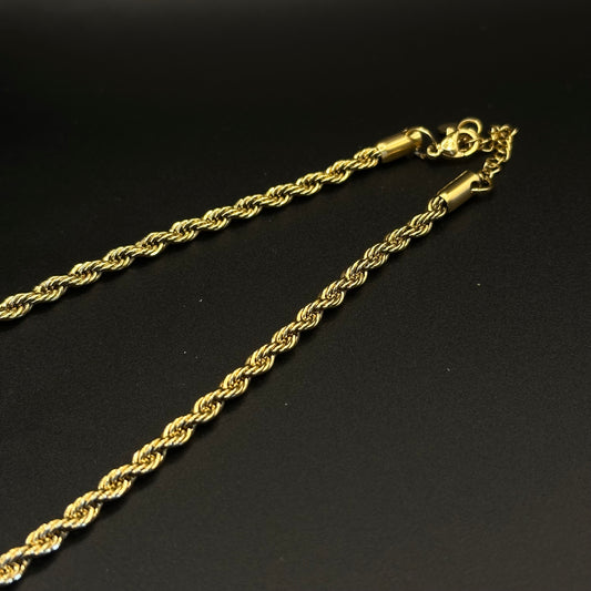 Collier torsadé doré épais